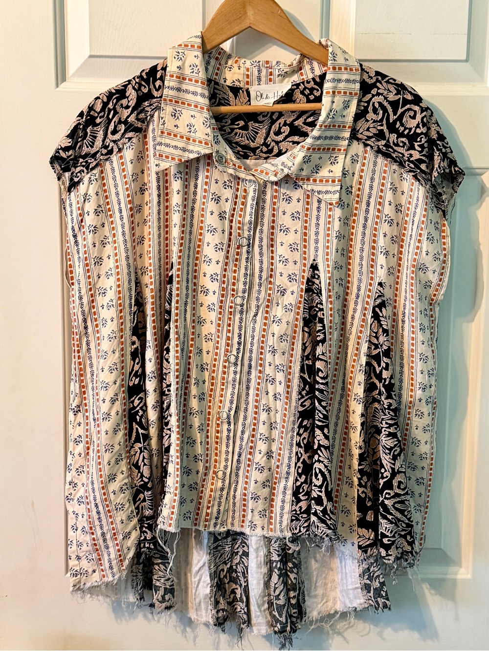Anthropologie x Oli & Hali Patchwork Trapeze Top - Medium - Boho $76